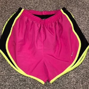 Pink/Black/neonGreen  Nike dry fit running shorts